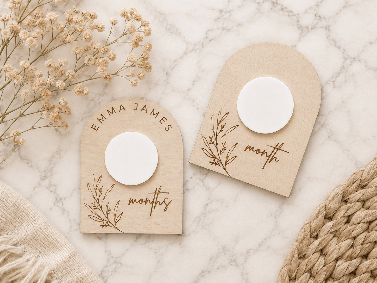 Reusable Monthly Photo Props Set | Dry Erase Baby Milestone Signs - Charlie + Pine