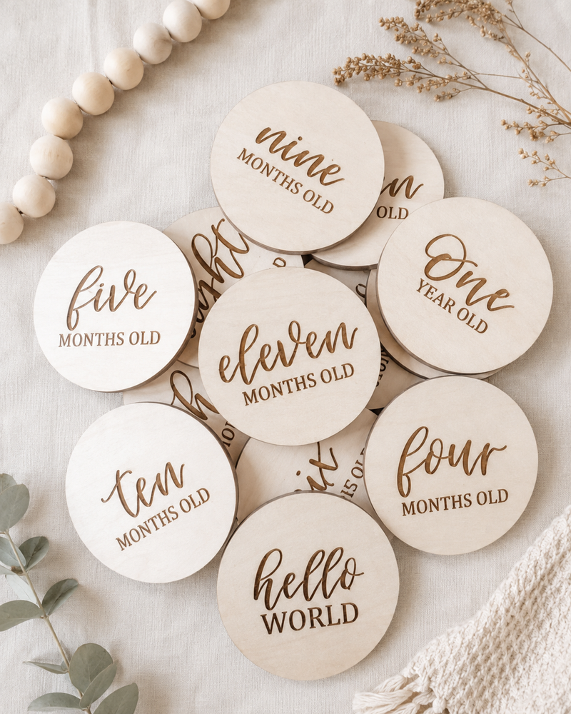 Baby Monthly Milestone Disc Set - Charlie + Pine