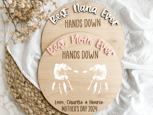 Personalized Mother's Day Handprint Sign - Charlie + Pine