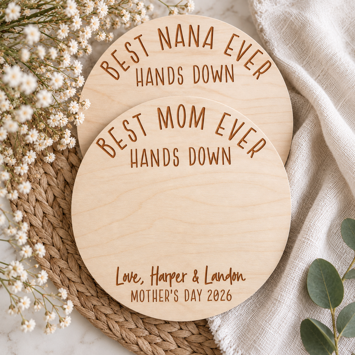 Custom Mother’s Day Handprint Sign | Gift for Mom from Kids - Charlie + Pine