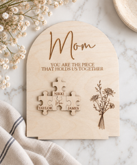 Personalized Puzzle Piece Sign for Mom | Mother’s Day Gift from Kids - Charlie + Pine