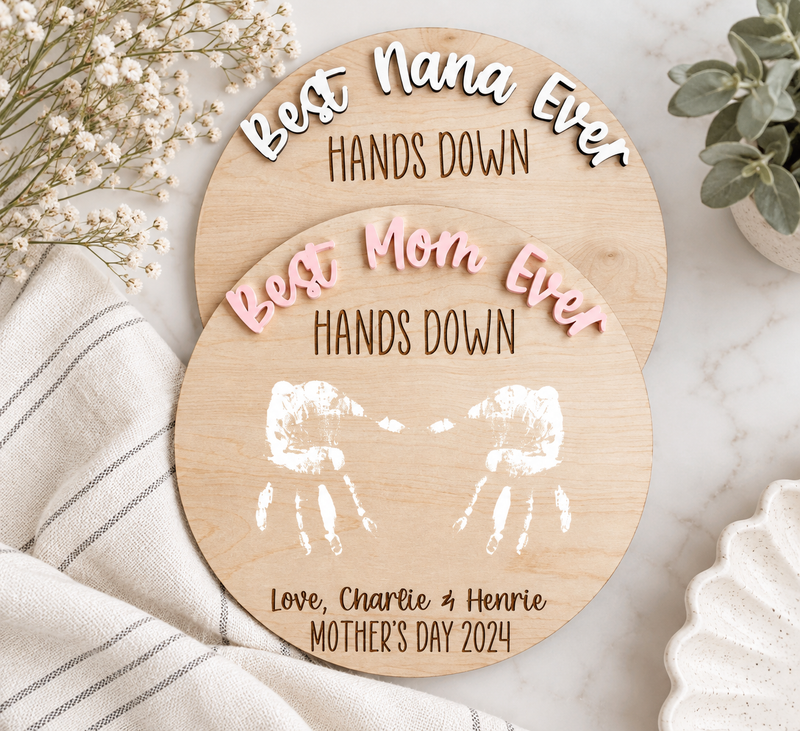 Personalized Mother's Day Handprint Sign - Charlie + Pine