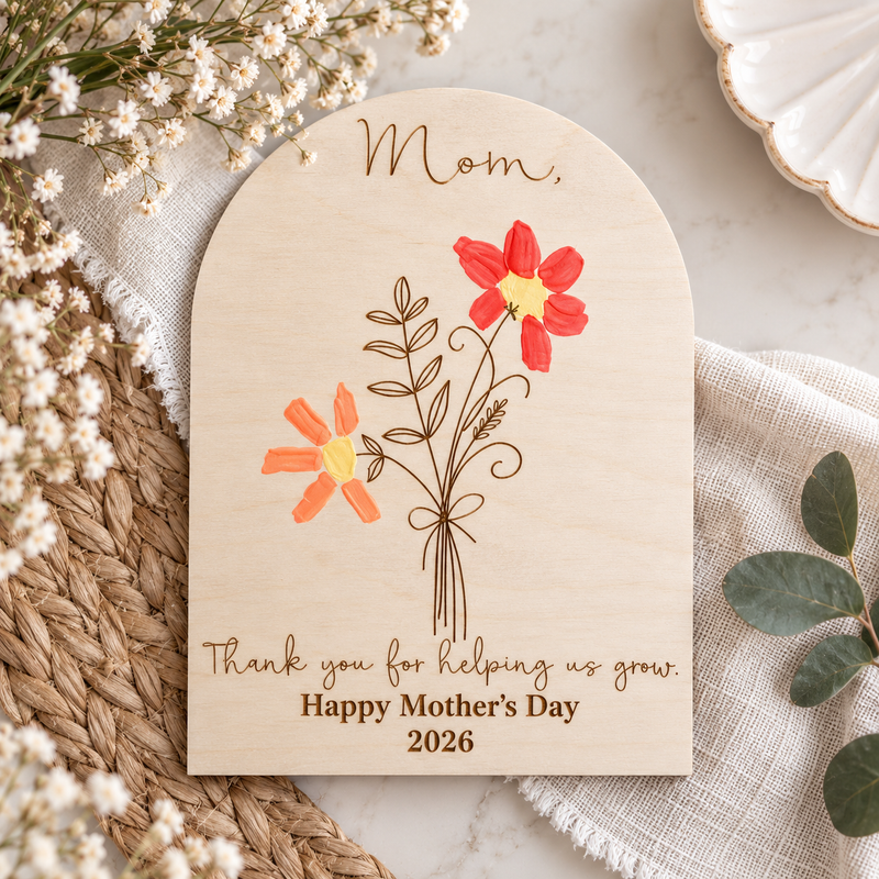DIY Mother’s Day Handprint Flower Sign | Personalized Gift for Mom - Charlie + Pine