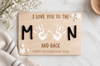 Personalized Mother’s Day Handprint Sign – We Love You to the Moon and Back - Charlie + Pine