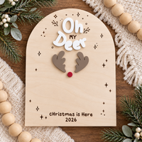 Baby’s First Christmas Footprint Keepsake | Oh My Deer Christmas Sign