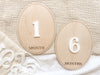 Wooden Baby Monthly Milestone Discs – 3D Oval Photo Prop Set (1-12 Months) – Neutral Keepsake Gift for Newborns