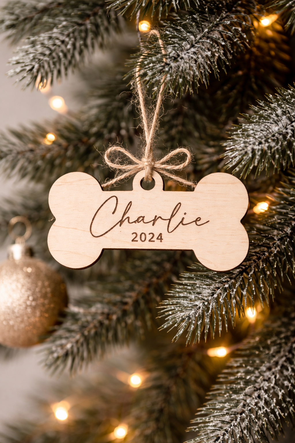 Personalized Dog Stocking Tag | Pet Name Ornament - Charlie + Pine
