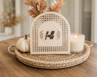 Neutral Fall Rattan Arch Sign - Charlie + Pine