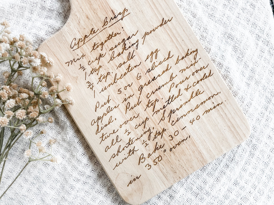 Handwritten Recipe Cutting Board - Charlie and Pine