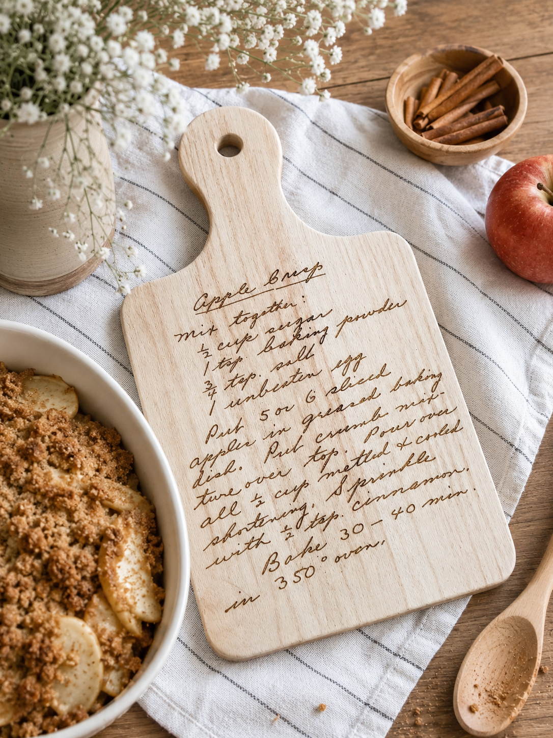 Handwritten Recipe Engraved Cutting Board