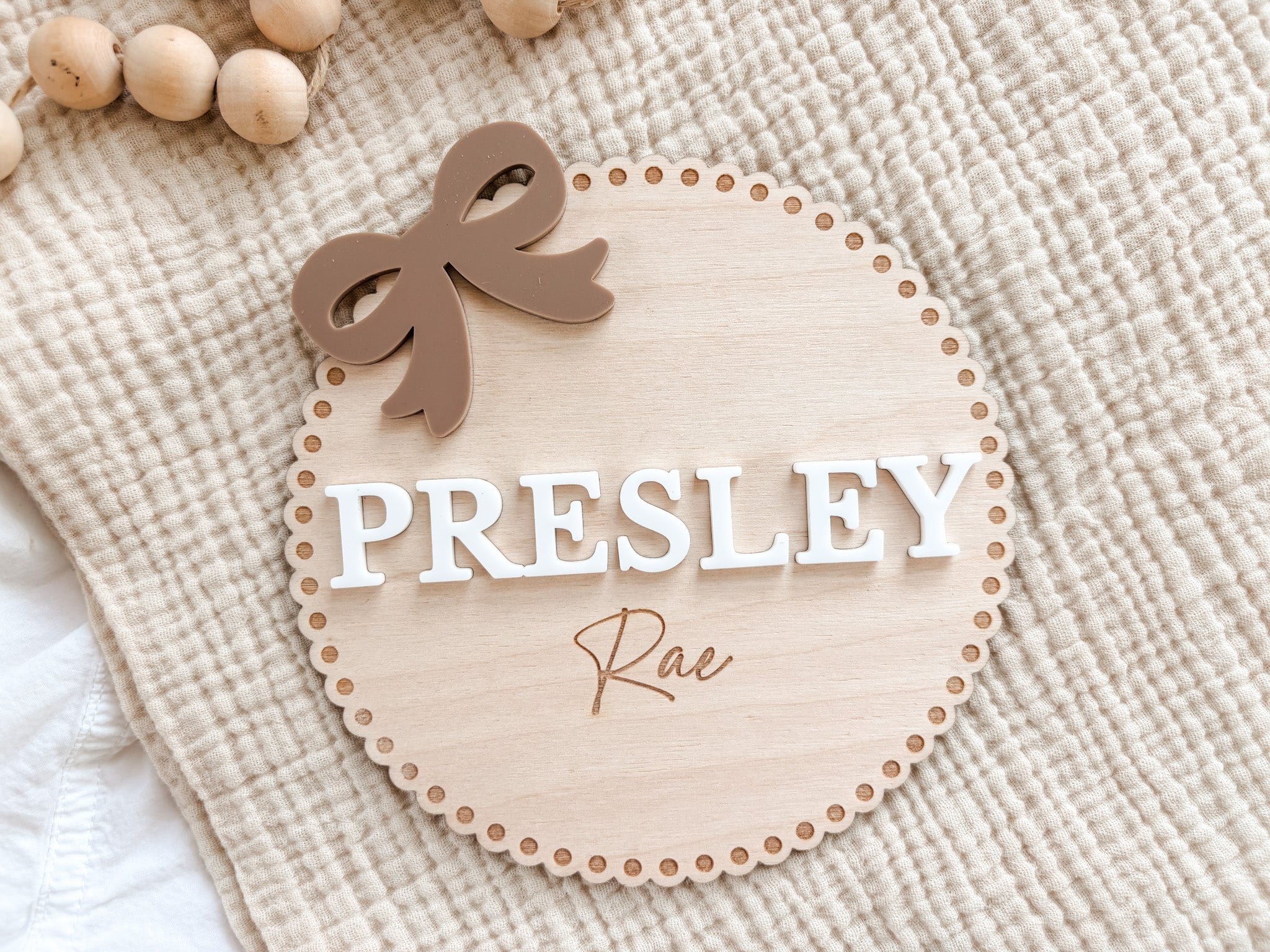 Custom Baby Birth Announcement Sign Set | Name, Stats & Footprint Keepsake - Charlie + Pine