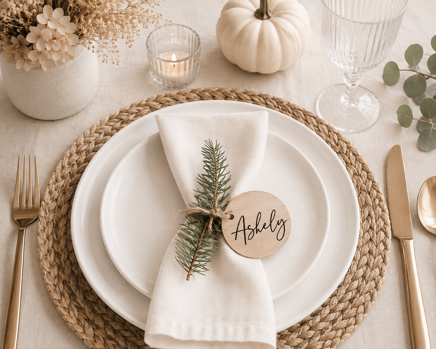 Custom Thanksgiving Name Place Cards - Charlie + Pine