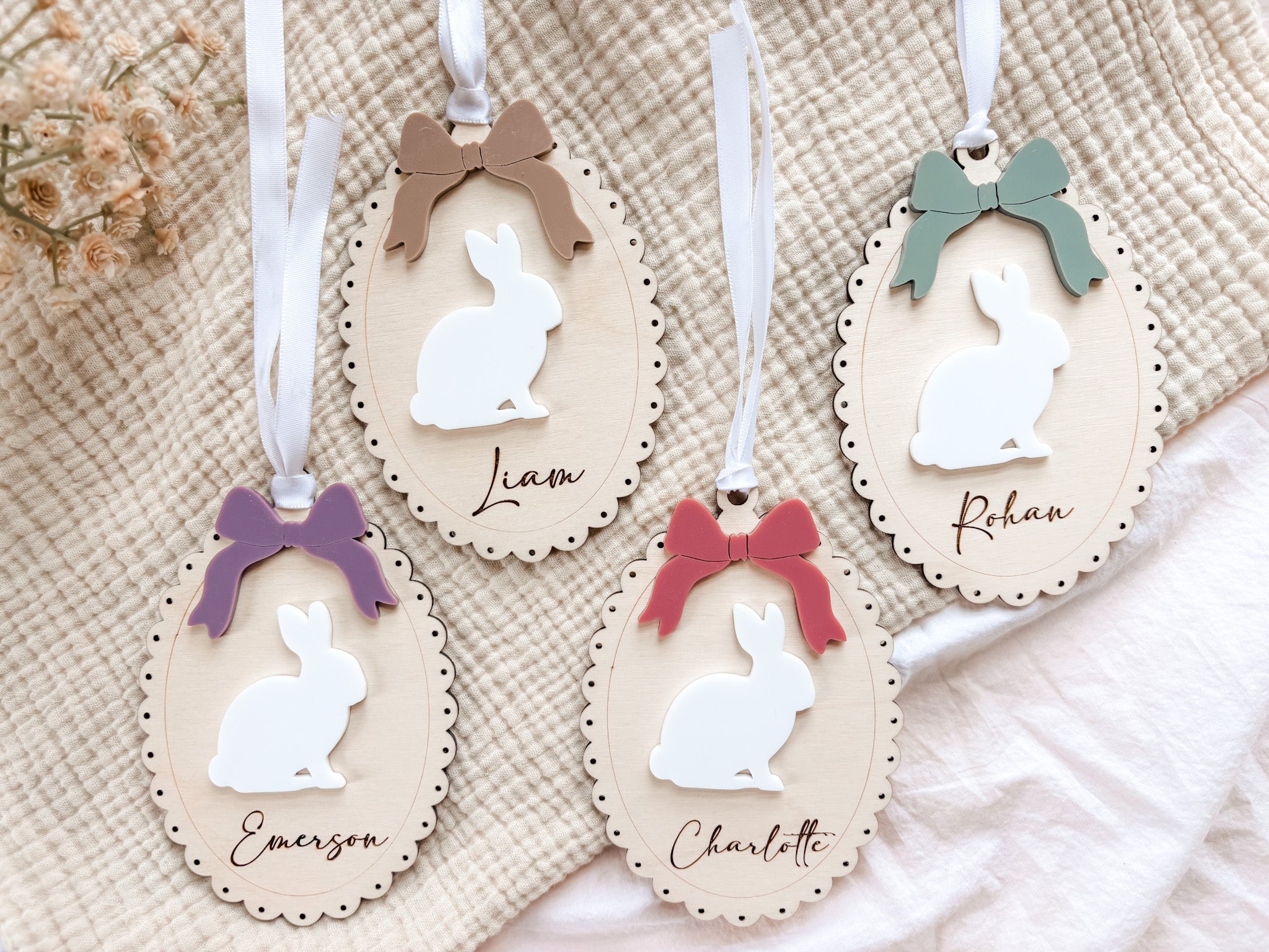 Personalized Bunny Easter Basket Name Tag - Charlie + Pine
