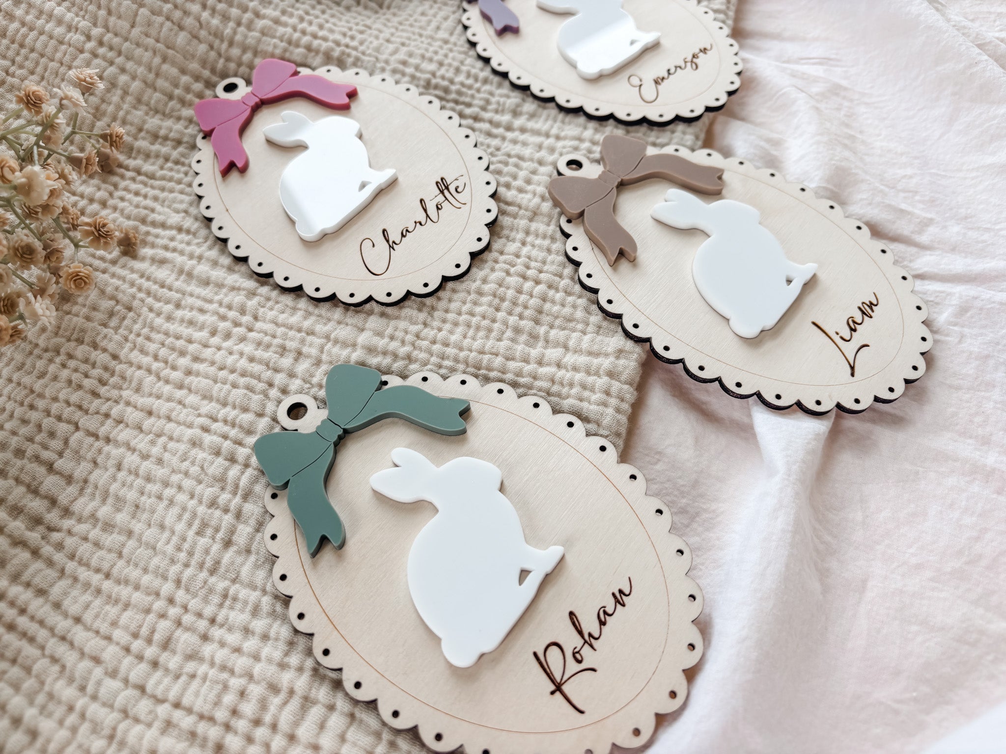 Personalized Bunny Easter Basket Name Tag - Charlie + Pine