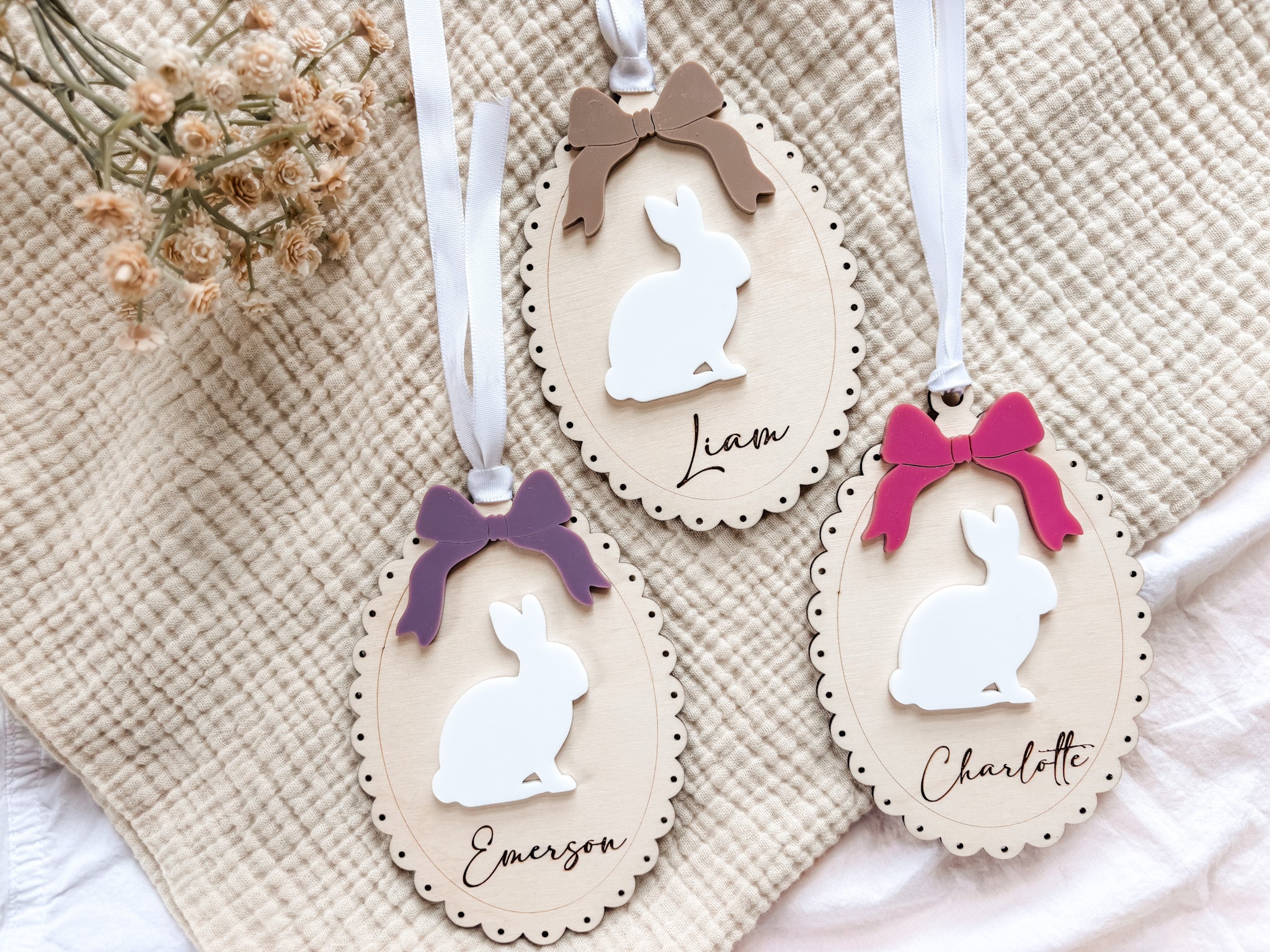 Personalized Bunny Easter Basket Name Tag - Charlie + Pine