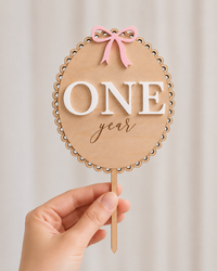 One Year Cake Topper | First Birthday Cake Topper | Wooden Birthday Cake Decoration