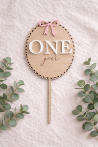 One Year Cake Topper | First Birthday Cake Topper | Wooden Birthday Cake Decoration