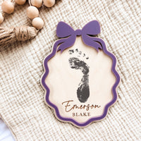 Personalized Birth Announcement Set with Name Sign, Birth Stats & Footprint | Newborn Hospital Sign - Charlie + Pine