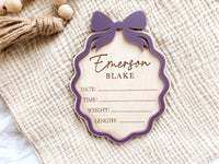 Personalized Birth Announcement Set with Name Sign, Birth Stats & Footprint | Newborn Hospital Sign - Charlie + Pine
