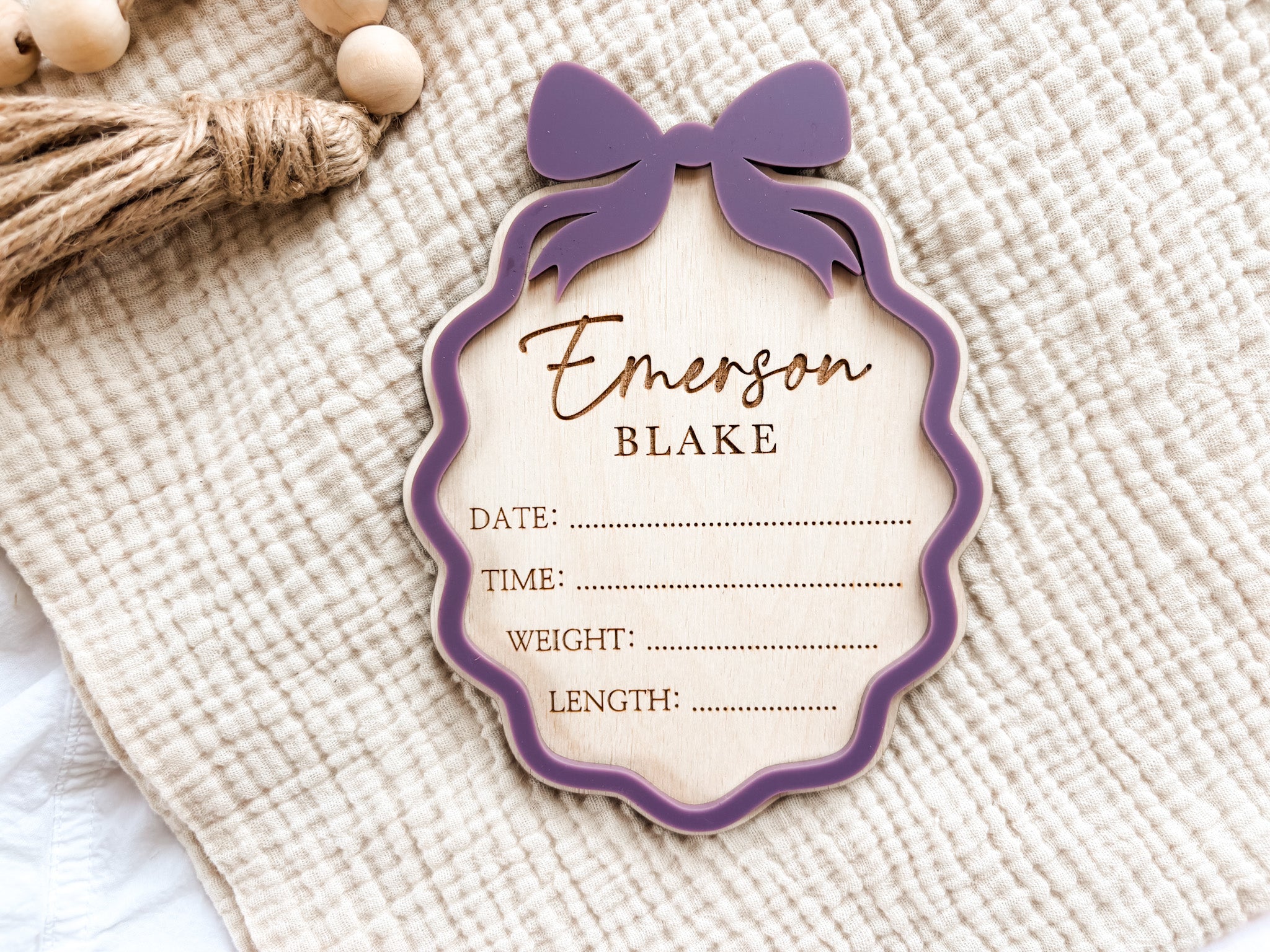 Personalized Birth Announcement Set with Name Sign, Birth Stats & Footprint | Newborn Hospital Sign - Charlie + Pine