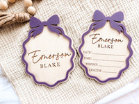 Personalized Birth Announcement Set with Name Sign, Birth Stats & Footprint | Newborn Hospital Sign - Charlie + Pine