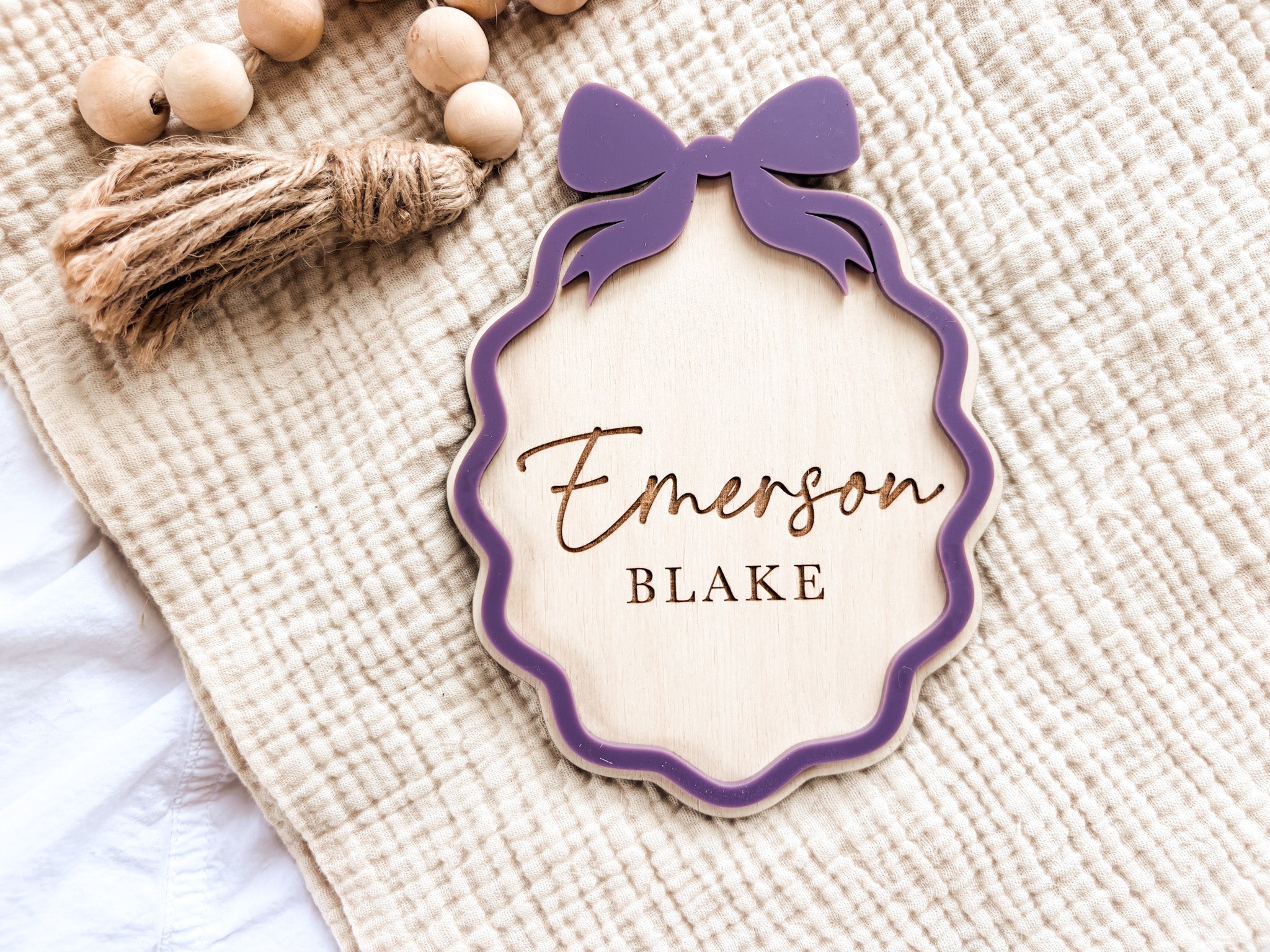 Personalized Birth Announcement Set with Name Sign, Birth Stats & Footprint | Newborn Hospital Sign - Charlie + Pine