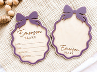 Personalized Birth Announcement Set with Name Sign, Birth Stats & Footprint | Newborn Hospital Sign - Charlie + Pine