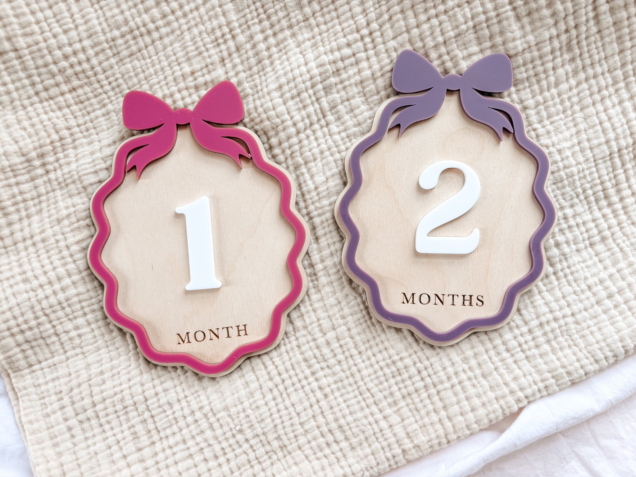 Scalloped Baby Monthly Milestone Cards - Charlie + Pine