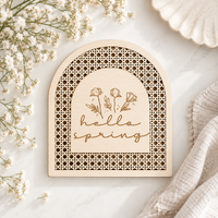 Hello Spring Wood Decor Sign - Charlie + Pine