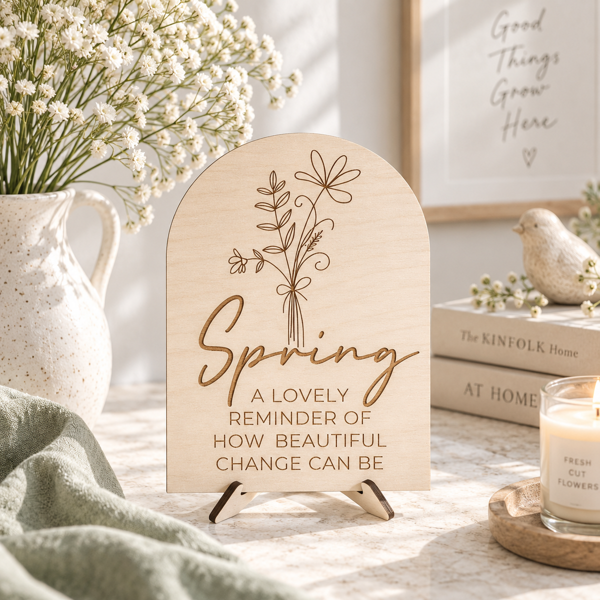 Seasonal Spring Home Decor Sign - Charlie + Pine