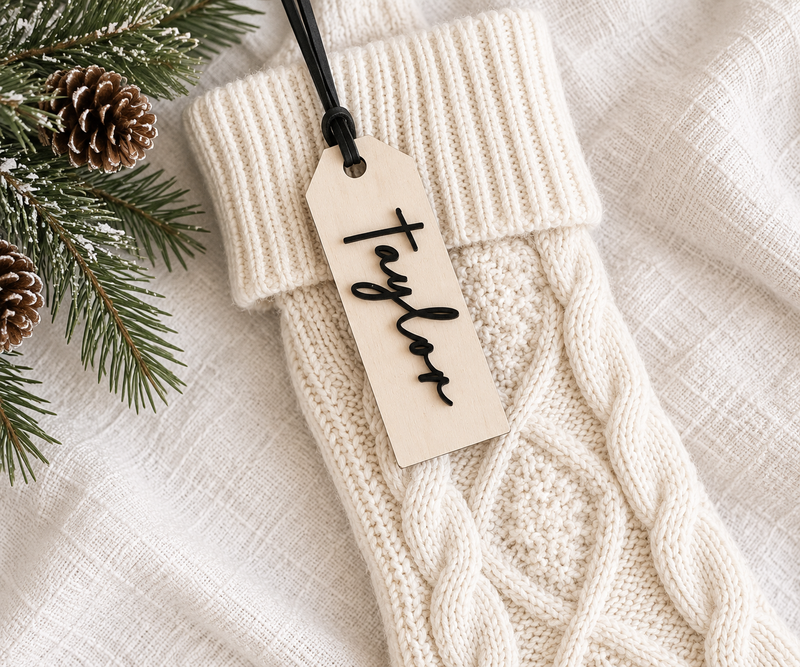Personalized Stocking Name Tags - Charlie + Pine