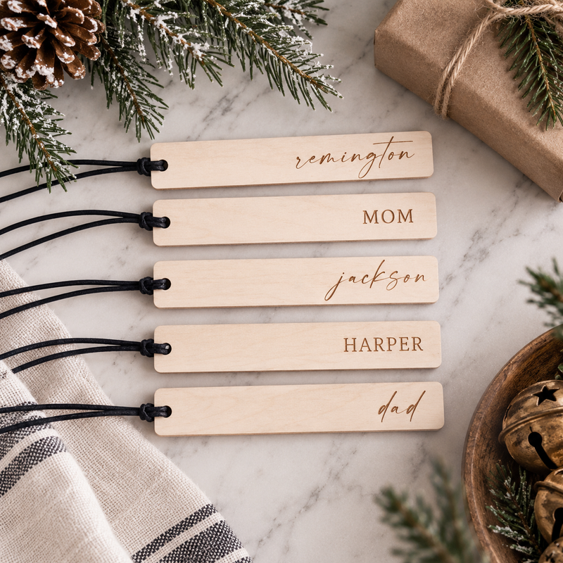Modern Christmas Stocking Tags - Charlie + Pine