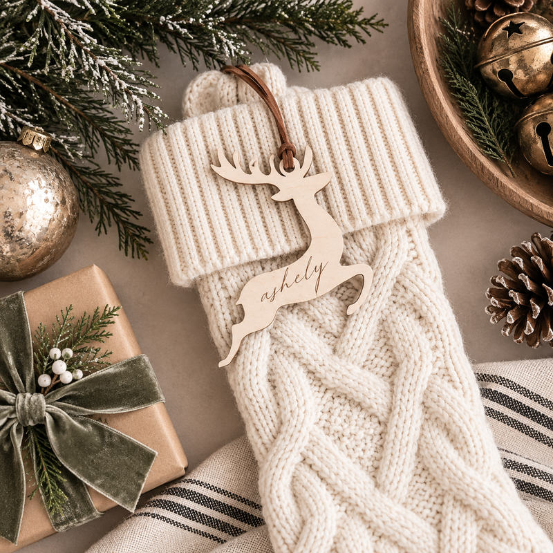 Reindeer Stocking Tags - Charlie + Pine