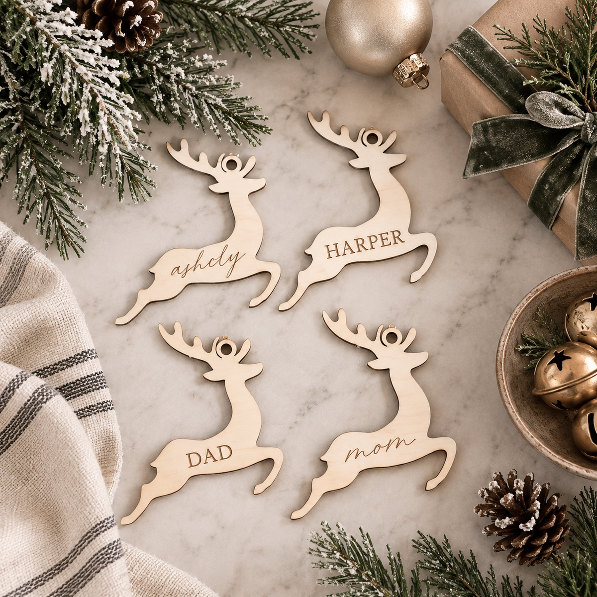 Reindeer Stocking Tags - Charlie + Pine
