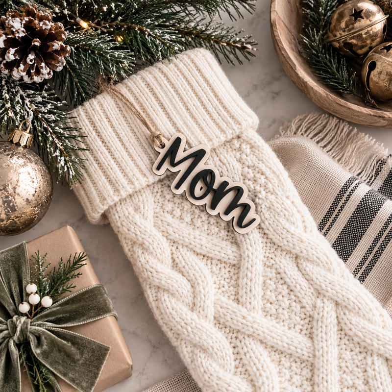Personalized Christmas Stocking Name Tags - Charlie + Pine
