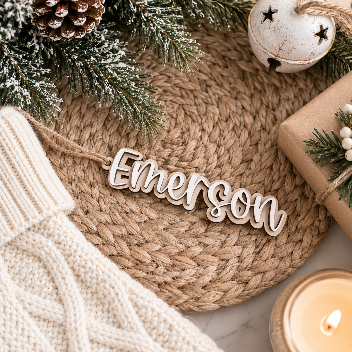 Personalized Christmas Stocking Name Tags - Charlie + Pine