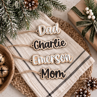 Personalized Christmas Stocking Name Tags - Charlie + Pine