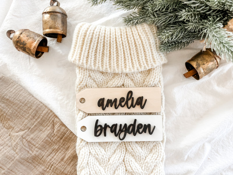 Personalized Christmas Stocking Name Tags