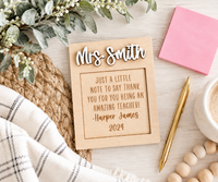 Personalized Teacher Sticky Note Holder – Thank You Teacher Gift - Charlie + Pine