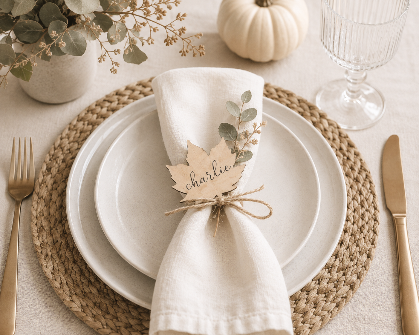 Personalized Thanksgiving Name Place Cards - Charlie + Pine