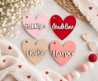 Custom Heart Name Tags - Charlie + Pine