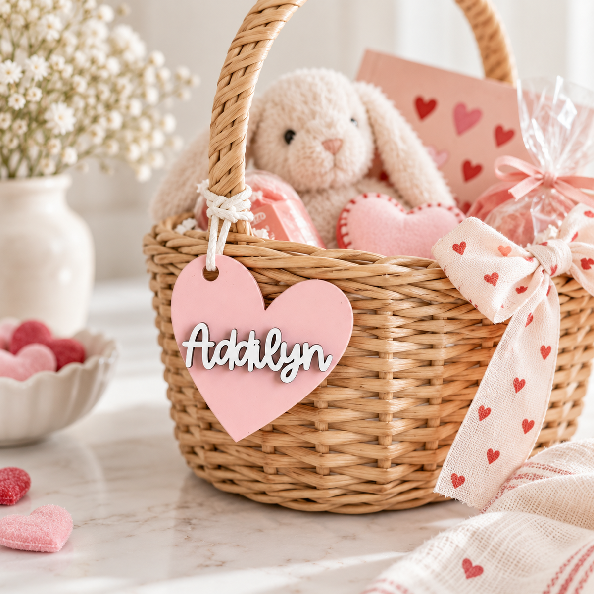 Custom Heart Name Tags - Charlie + Pine