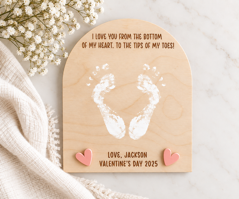 Baby's First Valentine's Day Footprint Craft - Charlie + Pine