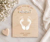 Personalized “Will You Be My Valentine” Baby Footprint Sign - Charlie + Pine