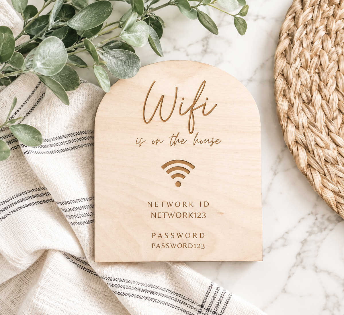Personalized Wifi Sign for Airbnb - Charlie + Pine