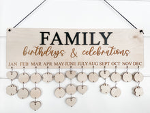 Load image into Gallery viewer, Family Birthday Calendar - Charlie + Pine
