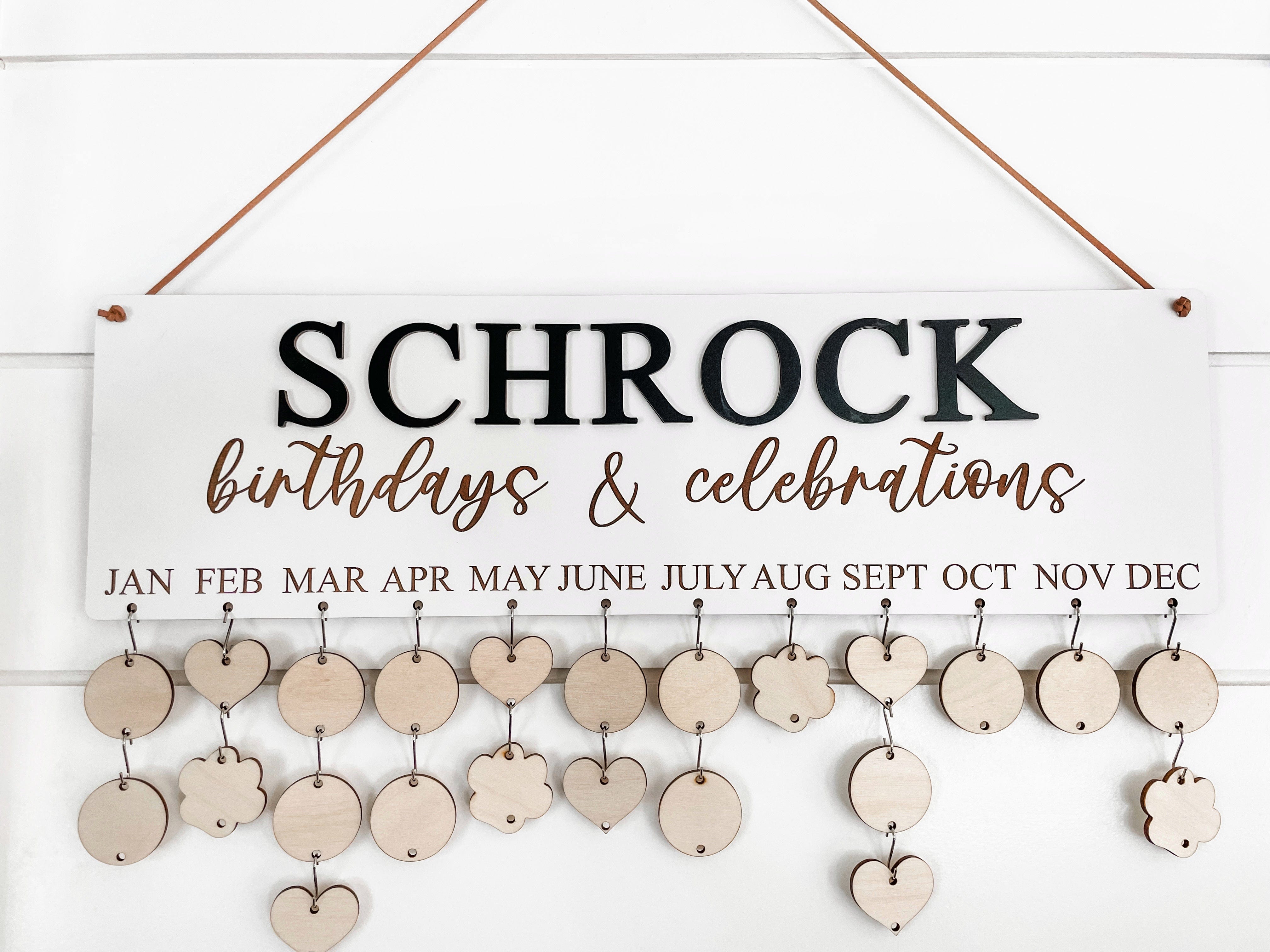 Family Birthday Calendar-hanging calendar-Calendar-birthday Board-Family hotsell celebration-Celebration tracker-Birthday tracker-Date reminder