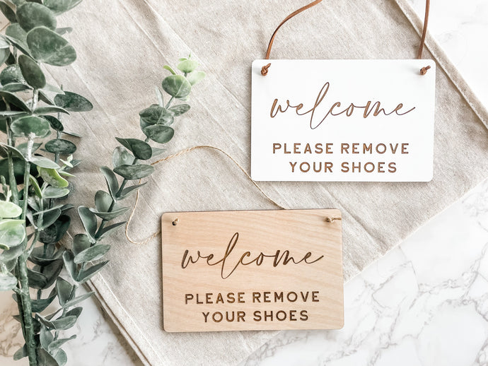 Remove Your Shoes Sign - Charlie + Pine