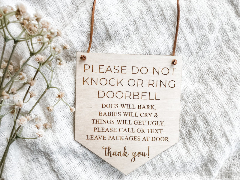 Please Do Not Knock Front Door Sign - Charlie + Pine
