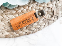 Personalized GPS Coordinates Keychain - Charlie + Pine